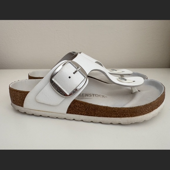 Birkenstock unisex Gizeh big buckle white sandals EU 38 / US W7 M5 - Picture 2 of 9